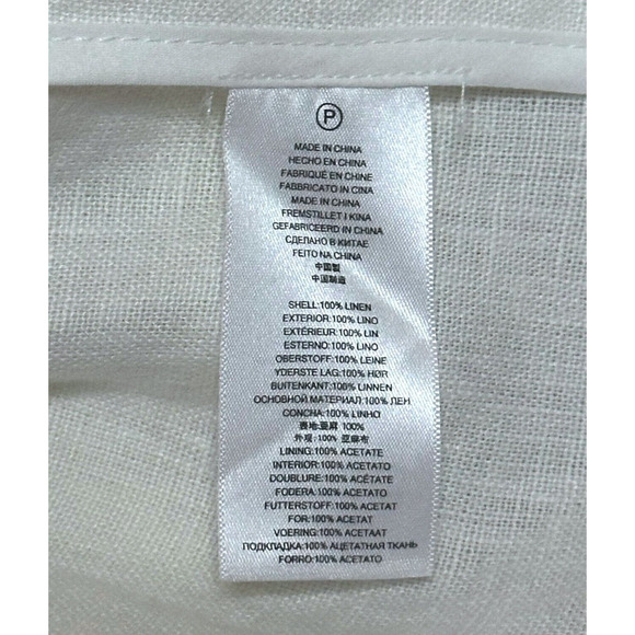 MICHAEL KORS 100% Linen Cream Blazer Gathered Sleeve One-Button Standard Notch 6 - Picture 10 of 11